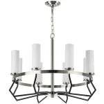 723085 Люстра FLUME 8х40W E14 ЧЕРНЫЙ МАТОВЫЙ/НИКЕЛЬ Lightstar