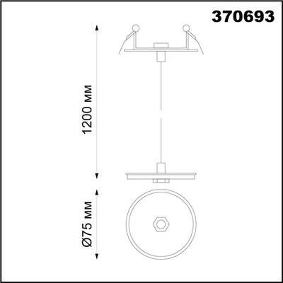 370693 KONST NT19 172 черный Встраив.св-к без плафона (плафоны арт. 370694-370711) IP20 GU10 UNITE