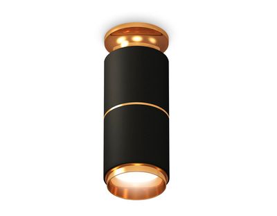 Комплект накладного светильника XS6302240 SBK/PYG черный песок/золото желтое полированное MR16 GU5.3 (N6905, C6302, A2062, N6124)