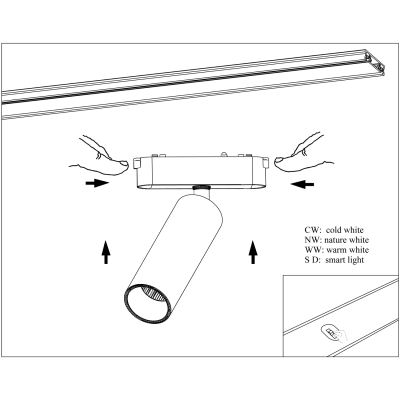 13005-9.3-001UR magnetic LED12W BK Reluce, LED