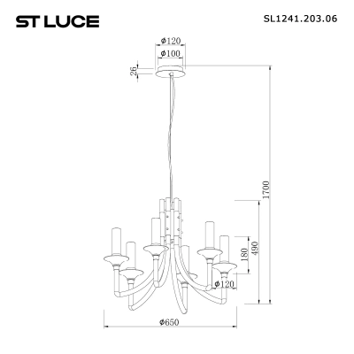 SL1241.203.06 Люстра подвесная ST-Luce Латунь/Белый E14 6*40W
