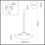 7067/30L L-VISION ODL25 191 Подвесной светильник металл/нетканный шелк/черн IP20 LED 20W 3000/3500/4000K 220V SILK