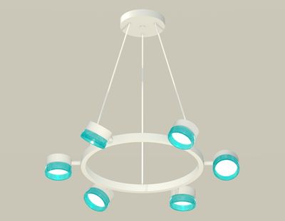 Комплект подвесного поворотного светильника с композитным хрусталем XB9191251/6 SWH/BL белый песок/голубой GX53 (C9191, N8488)