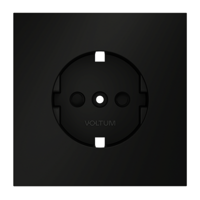 VLS000708 Накладка для розетки с заземлением и защитными шторками, S70 (черный матовый). (ТМ Maytoni)