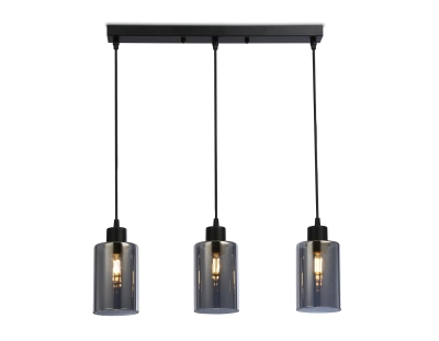 Подвесной светильник в стиле лофт TR3698/3 BK/SM черный/дымчатый E27*3 max 40W 560*100*1040