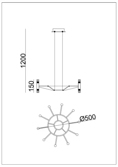 Подвесная люстра Arte lamp EMPIRE A2482SP-20BK, 1хLED