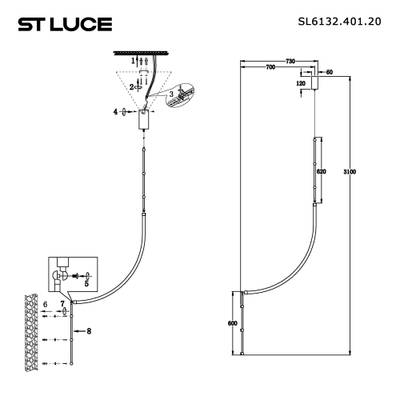 SL6132.401.20 Светильник настенно-потолочный ST-Luce Черный/Белый LED 1*20W 3000K