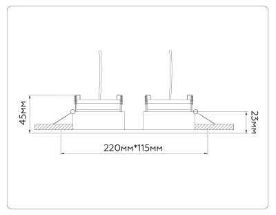 Светильник встраиваемый поворотный точечный GX53 TN51919/2 WH белый GX53 max 12W 220*115*23