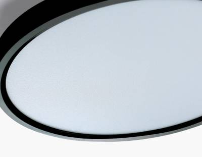 Потолочный светодиодный светильник FZ3050 BK черный IP44 24W+10W 6400+6400К D290*40 (Без ПДУ)
