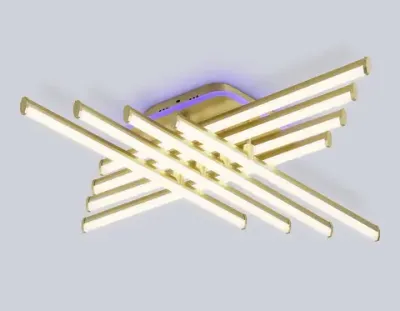 Светильник светодиодный потолочный FL6263 GD золото 115W 3000K-6400K+RGB 810*810*130 (ПДУ ИК)