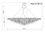 Подвесная люстра Divinare SALICE 3132/01 SP-13, 13хG9
