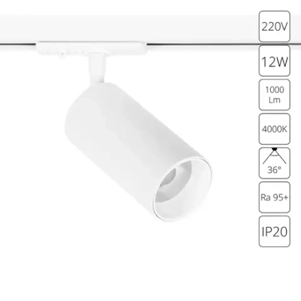 Трековый светильник Arte Lamp AERO A1346PL-1WH, 1хLED