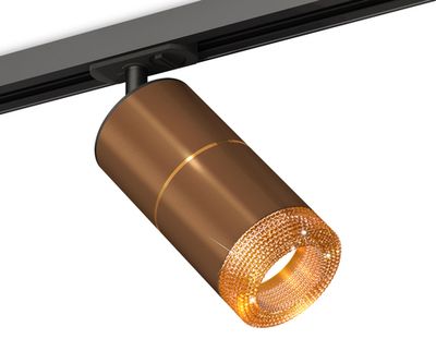 Комплект трекового светильника с композитным хрусталем XT7404003 SCF/PYG/CF/SBK кофе песок/золото желтое полированное/кофе/черный песок MR16 GU5.3 (A2537, C7404, A2072, C7404, N7195)