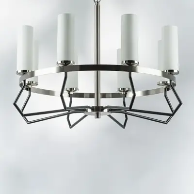 723085 Люстра FLUME 8х40W E14 ЧЕРНЫЙ МАТОВЫЙ/НИКЕЛЬ Lightstar