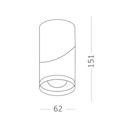 ST650.502.01 Светильник потолочный Белый GU10 1*50W IP20 D60xH190 180-240V Без ламп