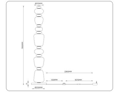Светильник светодиодный напольный LH53172 SB/WH бронза/белый 34W 3000K D250*1305