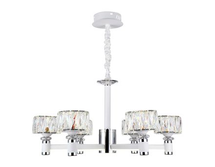 Подвесная светодиодная люстра TR4518/6 WH/CH белый/хром 120W D730*370 (Без ПДУ)