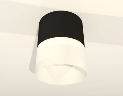 Комплект накладного светильника с акрилом XS8111002 SBK/FR черный песок/белый матовый GX53 (C8111, N8402)