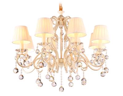 Подвесная люстра с абажурами TR4561/8 BG/GD бежевый/золото E14/8 max 40W D750*605