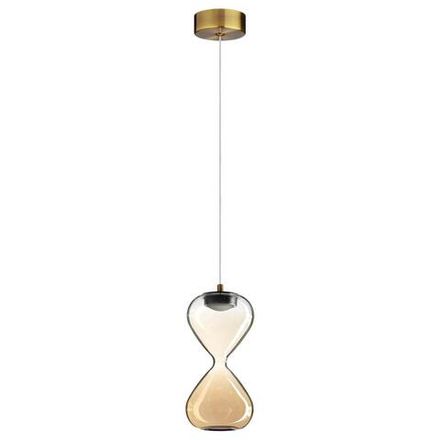5093/4L PENDANT ODL25 415 античн.бронза/прозрачн./янтарный градиент/металл/стекло Подвес LED 4W 4000K 388Лм GLESSI