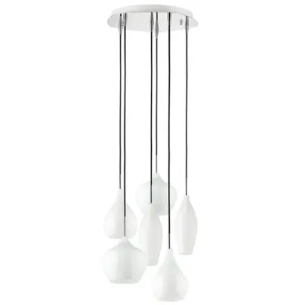 803060 Подвес PENTOLA 6х40W E14 ХРОМ/БЕЛЫЙ Lightstar