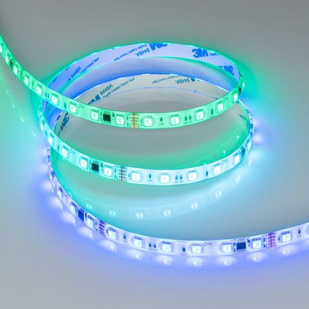 Светодиодная лента герметичная DMX-SE-B60-10mm 24V RGB-PX6 (14 W/m, IP65, 5060, 5m) (Arlight, бегущий огонь)