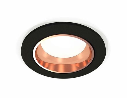 Комплект встраиваемого светильника XC6513005 SBK/PPG черный песок/золото розовое полированное MR16 GU5.3 (C6513, N6114)