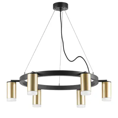 LR0164060 Люстра RULLO 6х50W GU10 ЧЕРНЫЙ/ЗОЛОТО (571016+214440-6+202430-6)