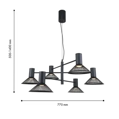 Подвесная люстра Metrics 4623-6P, 6*LED*6W, 3960LM, 3000K. ТМ F-Promo