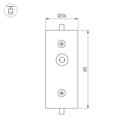 Соединитель профиля ROUND-D36-360-180 BLACK (Arlight, Алюминий)