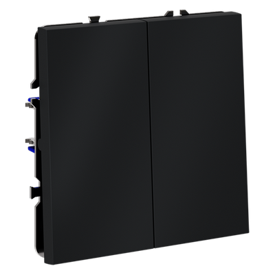 VLS020607 Выключатель с самовозвратом встраиваемый VOLTUM S70 двухклавишный 10А, (графит) (ТМ Maytoni)