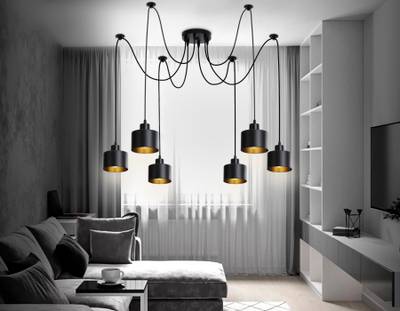 Подвесной светильник в стиле лофт TR8132/6 BK черный E27*6 max 40W D700*800