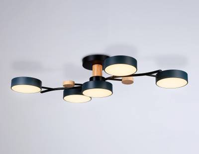 Подвесной светодиодный светильник FL4835/5 BK черный 3000K-6400K 70W 830*400*160 (ПДУ ИК)