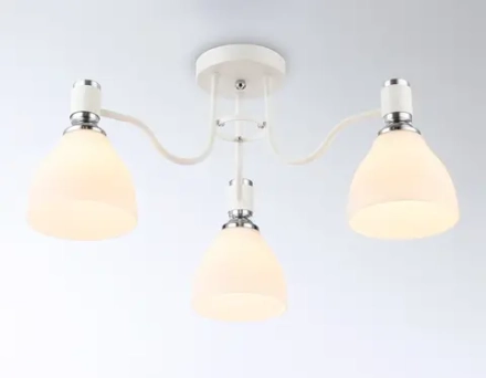 Светильник потолочный TR303302/3 WH/CH/FR белый/хром/белый матовый E27*3 max 60W D600*270