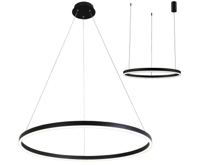 08228,19A(4000K) Подвес Тор черный d100 h150 Led 56W (4000K) 2 типа крепления, диммируемый, с пультом ДУ