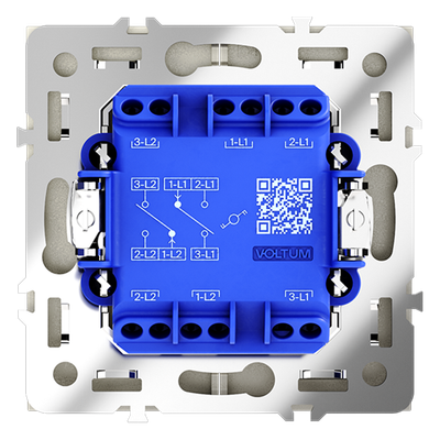 VLS020305 Проходной переключатель встраиваемый VOLTUM S70 двухклавишный 10А, (сталь) (ТМ Maytoni)