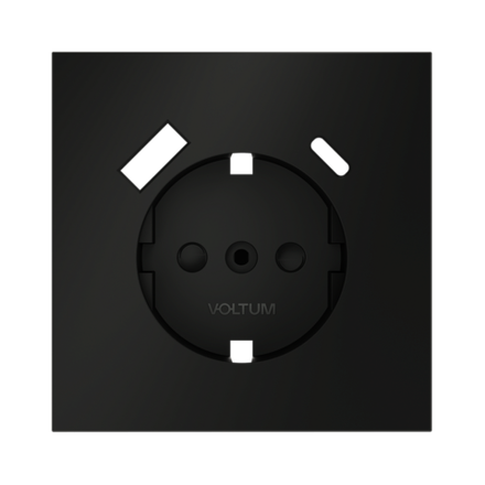 VLS001008 Накладка для розетки с заземлением и защитными шторками, с USB A+C, S70 (черный матовый). (ТМ Maytoni)