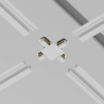 Коннектор Х-образный Unity встраиваемый белый, TRA002CX-11W. TM Maytoni