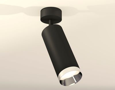 Комплект накладного поворотного светильника XM6343003 SBK/PSL черный песок/серебро полированное MR16 GU5.3 (A2210, C6343, N6132)