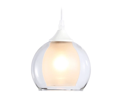 Подвесной светильник TR3538 WH/CL/FR белый/прозрачный/белый матовый E27 max 40W D130*800