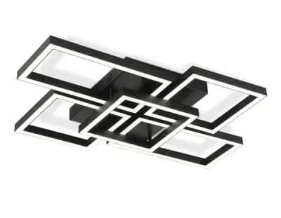 Светильник светодиодный потолочный FA1012/4+1 BK черный 90W 3000K-6400K 710*490*95 (ПДУ ИК)