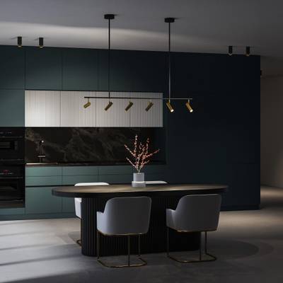 Потолочный светодиодный светильник с поворотным механизмом 20252/6 LED черный/латунь, LED