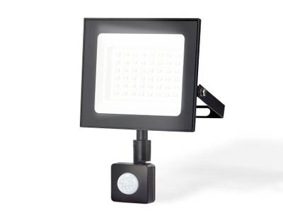 Прожектор светодиодный с датчиком движения ST8115 BK черный IP65 LED 6500K 50W 160*134*28