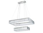 Подвесная светодиодная люстра с хрусталем TR5005/2 CH/CL хром/прозрачный 90W 3000K/4200K/6400K 600*400*950 (Без ПДУ)
