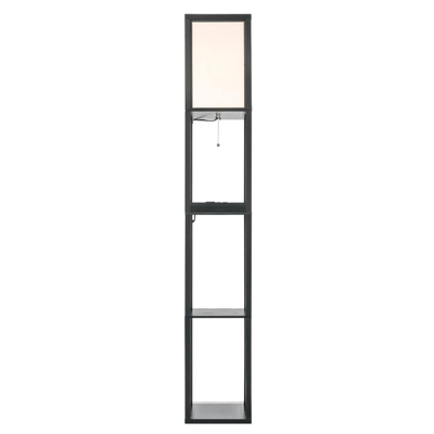 8093/1F COMFI LN26 460 черный/белый, дерево/текстиль Торшер Е27 1*60W 220V PRACTIC