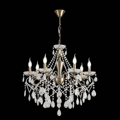 8346/7 CLASSI бронза/прозрачный, металл/хрусталь Люстра потолочная E14 7*40W 220V LUINA