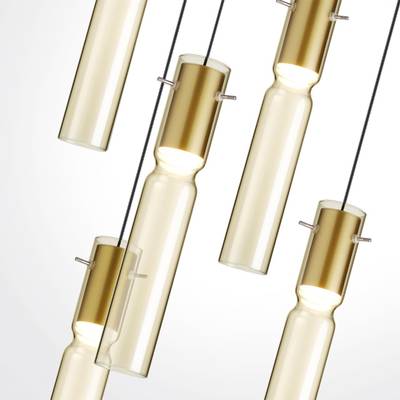 5058/25LA PENDANT ODL24 325 золотой/янтарный/металл/стекло Люстра каскадная LED 5*5W 3000K SCROW