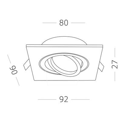 ST251.508.01 Св-к встр. Белый GU10 1*50W  IP20 L92xW92xH27 220V Без ламп