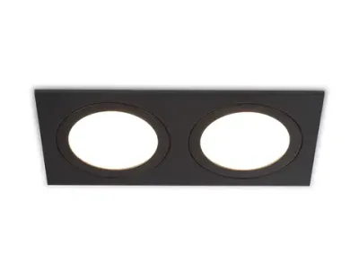 Светильник встраиваемый TN6615/2 BK черный IP44 GX53/2 max 15W  215*110*24