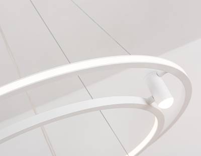 Светильник подвесной светодиодный FL5542/2+6 WH белый 90W 3000K/4200K/6400K D600/400*1300 (без ПДУ)